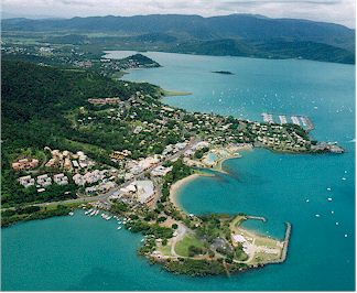 Aerial view of Airlie Beach